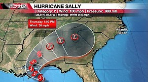 Here's the latest forecasted track and path of Sally. It will NOT be...