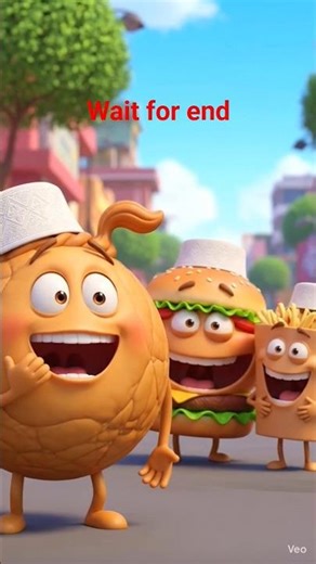 😂 Cartoon Food Fight | Chowmein vs Burger Funny re 🤣 ! #funny#islamic#trending#cartoon#short