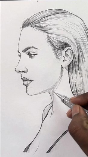 How to draw beautiful lady easy ❤️ #drawing #artworks