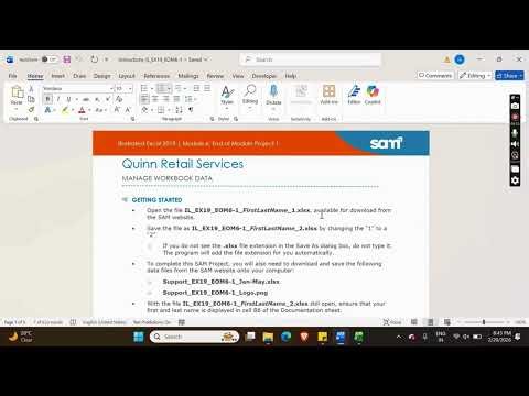 Illustrated Excel 2019 | Module 6: End of Module Project 1 Quinn Retail Services #illustratedexcel