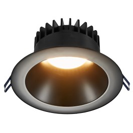 Lotus 6" Deep Regressed LED Downlight - 18W - Black Reflector - Black Trim - 3000K - 1,550 Lumens - 120V