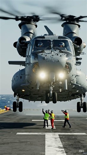 Helicopter landing on aircraft carrier