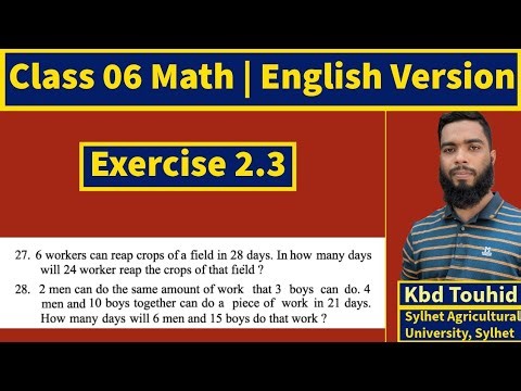 P/N 27-28| Unitary Method| Exercise 2.3 |Chapter 02 | Math | Class 06| English Version|By Kbd Touhid