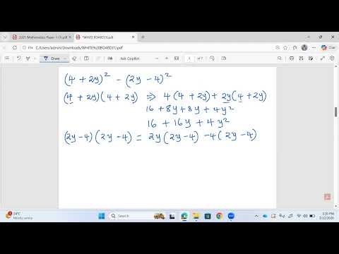 QUADRATIC EXPRESSIONS KCSE 2021 MATHS PAPER 1