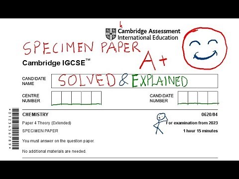 IGCSE Chemistry Specimen Paper 4 2023| 0620/04 | SOLVED & EXPLAINED| IGCSE Chemistry 2023
