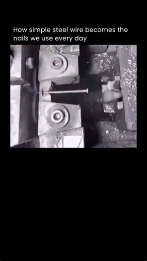 Crown Explorer on Instagram: "This is how nails are actually made — and the process is way more intense than most people think. It all starts with massive steel coils, each weighing hundreds of kilos. The wire is pulled through a machine at high speed, straightened, and sliced into perfect lengths in one fluid motion. Before you can even blink, each piece is gripped, hammered into shape, and given that familiar pointed tip with brutal mechanical precision. Then comes the signature touch — the he
