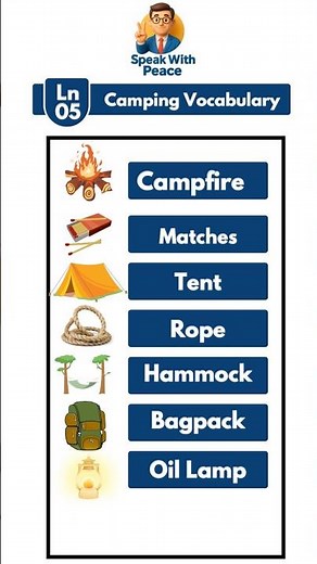 Capming Vocabulary in english | Speak with Peace | #englishvocabulary