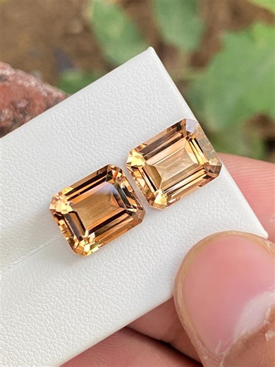 Imperial Topaz Matching Pair 12 Ct Total | Natural Loose Gemstones | Clean Faceted Topaz | Jewelry Making Gemstones | Collector Stones - Etsy