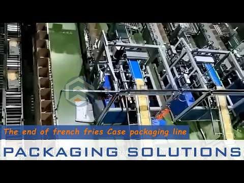 The end of french fries Case packaging line | TECHFLOW Case Packaging Solutions