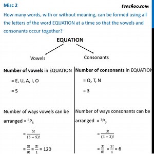Misc 2 - How many words can be formed using EQUATION - Miscellaneous