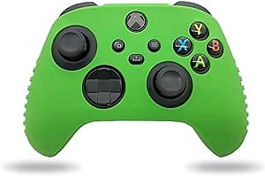 Soft Anti-Slip Silicone Controller Cover Skins Thumb Grips Caps Protective Case for Xbox One X S Controller (Green)