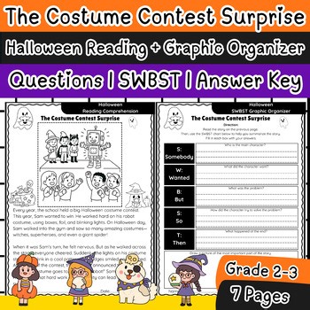Halloween Reading Comprehension | Costume Contest | SWBST | Grades 2–3