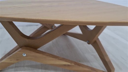Solid Wood Triangle Coffee Dining Table: Adjustable Height, Handmade - Etsy