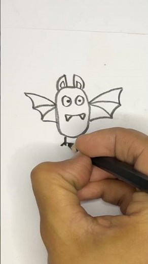 Easy Bat Drawing for Beginners ✏️