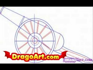 How to draw a cannon, step by step