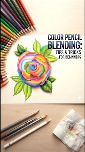 Colorful Rose Drawing with Color Pencils 🌹✨ | Easy & Beautiful Art Tutorial #shorts #Youtubeshorts
