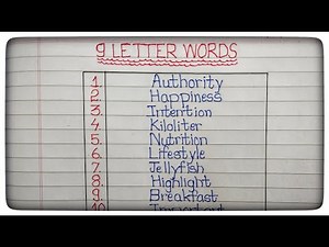 Nine Letter Words | English Vocabulary | Words for Kids