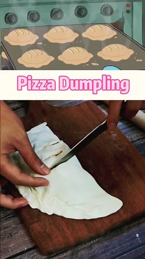 Pizza dumpling or Dumpling pizza.🍕🥟 #food #anime #pizza #dumpling #fyp #foryou