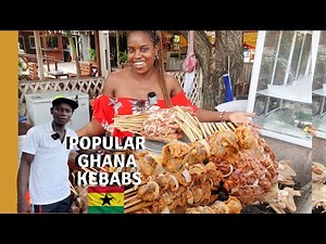 POPULAR GRILLED MEAT IN GHANA | GHANA KEBAB | SELLING STREET FOOD | GHANA FOOD RECIPE
