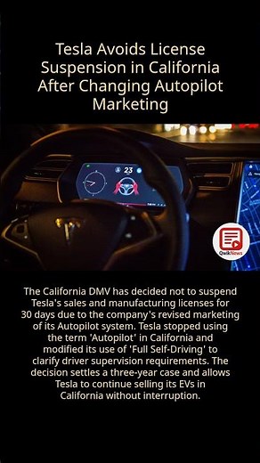 Tesla Avoids License Suspension in California
