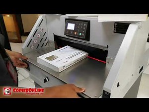 BRANDE NEW E490R Electric Paper Cutter Video Tutorial (Copieronline Philippines Inc.)