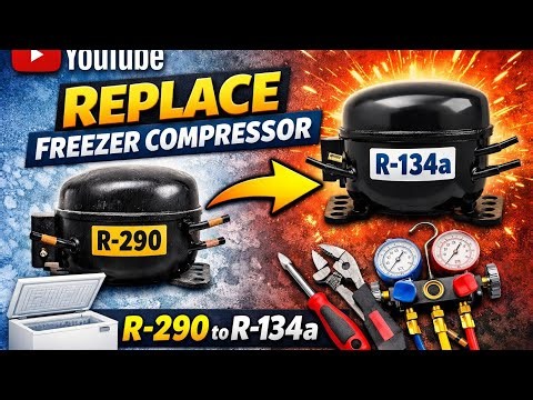 Voltas 320 litter deep freezer 290 compressor replace 134 compressor