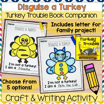 Disguise a Turkey Writing Craft | Turkey Trouble | Thanksgiving Family Project