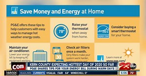 PG&E warm weather money and energy saving tips