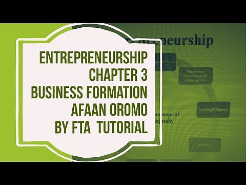 Entrepreneurship Chapter 3 part 2 by Afaan oromotin Business Formation