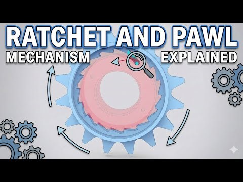 Ratchet and Pawl Mechanism Explained | One-Way Motion & Locking System (3D Animation)