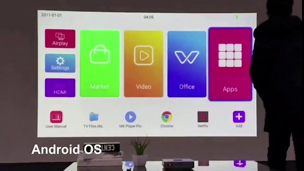 Movie Projector, Cocar K1 Portable Projector for Home Theater Projector with WiFi High Bright 350 ANSI, Led Projector Support 1080P, HD Projector DLP Display Quickly Mirroring Black