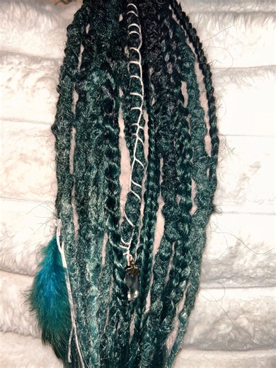 Synthetic Dreadlock Extensions: SE Ombre Black/green/teal, Crochet Dreads and Braids . Comes With Looping Hair Tool for Installation. - Etsy