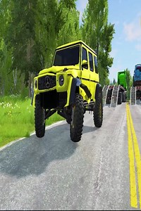 682K views · 7.1K reactions | Flatbed Trailer Cars Transportation with Truck Speedbumps vs Cars vs Train BeamNG #40 | Mr.Heang Gaming | Facebook