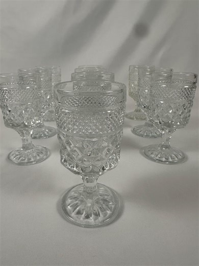 Vintage Anchor Hocking Wexford Pressed Glass Claret Wine Glasses. Set of Ten. - Etsy