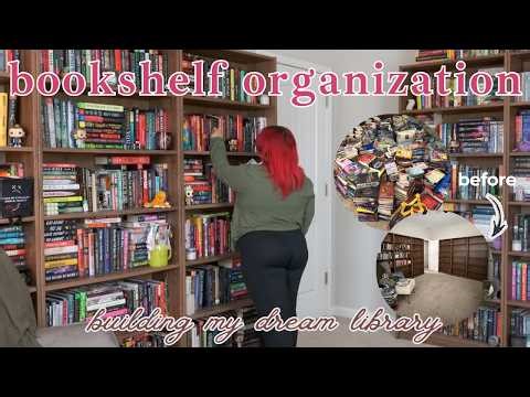 organizing 1200+ books in my DREAM home library 📚✨ | building from scratch, new shelves & room tour