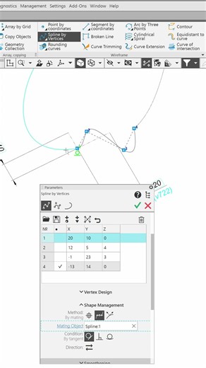 Spline Connection in KOMPAS-3D CAD Modeling Software #cad #3dmodeling #kompas3d #freetrial #3ddesign