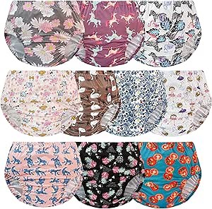 EZ Moms 10 Pack Rubber Training Pants for Toddlers Reusable Plastic Pants Girls Plastic Underwear Covers for Potty Training Waterproof Diaper Cover Breathable and Soft Baby Diaper Covers for Girls 3T