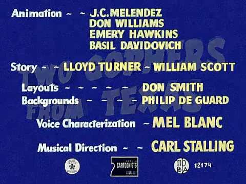 "Two Gophers from Texas" (1948) with recreated titles