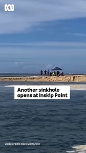 A new sinkhole has appeared at Inskip Point, Queensland. Authorities will continue to monitor. 👉 Stay in the know via the ABC NEWS app https://ab.co/abcnewsapp | ABC Brisbane