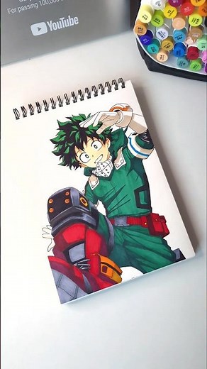 ✨️Drawing Deku from My Hero Academia with Ohuhu marker || DrawWithObito || #anime #deku