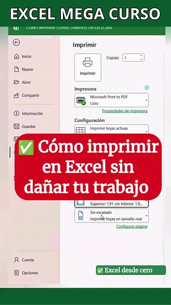 Cómo imprimir en Excel sin dañar tu trabajo #excelonline #exceltutorial #excel #exceltips #cursoexcel