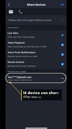 DAHUA DMSS SHARE DEVICE WITH ANOTHER USER