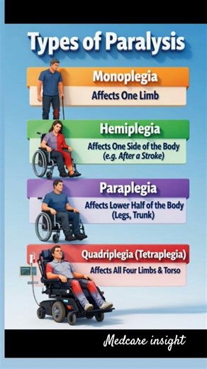 Types of paralysis explained simply 🧠💪 #trending #shorts #MedicalAwareness #Education #Paralysis #yt