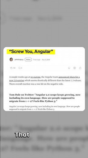 Angular JS DEATH Announcement! Developers SHOCKED