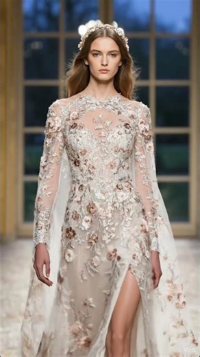 Enchanted Forest Queen! The Perfect Floral Embroidered Gown 🌸👑