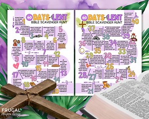 40 Days of Lent Bible Scavenger Hunt Printable, Journey to the Cross Easter Treasure Hunt, Holy Week Lenten Calendar Activities for Kids - Etsy