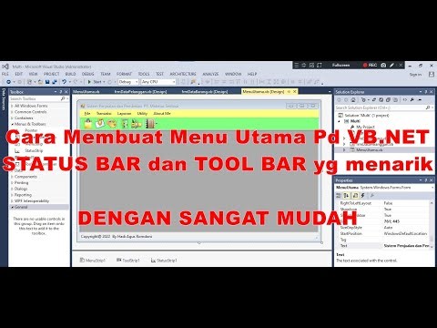 1. Cara Membuat Menu Utama, Tool Bar dan Status Bar di VB.NET