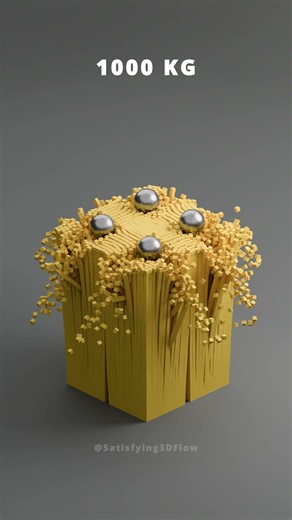 Satisfying Blender Simulation 4 Heavy Balls Falling! #satisfying #3danimation #blender