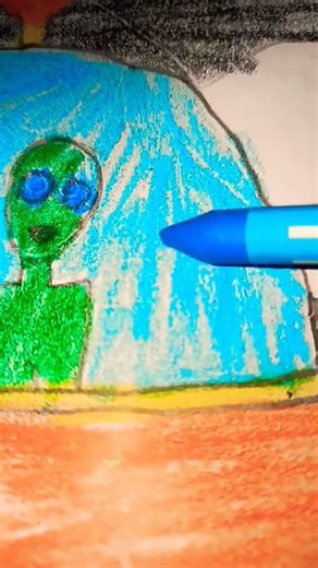 Alian Drawing 👽 One person alone 🛸 #shorts #viral shorts #drawing