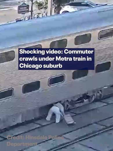 Hinsdale police issue safety warning after video shows a commuter crawling under a stopped Metra train at Garfield Crossing. “Catching a train is not worth risking your life,” they remind the public.